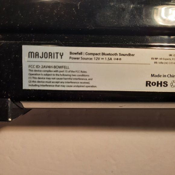 Majority Bowfell 15 Inch TV Soundbar - 50 Watts, Bluetooth, 5 Audio Modes, Remot - Picture 12 of 14